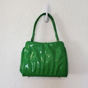 Vintage 60s Kismet Creations Handbag Bright Green Gold Hardware